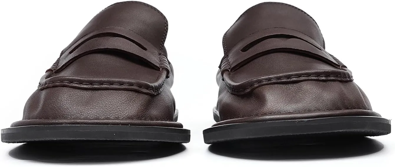 Santimon Mens Slip-On Penny Loafers Dress Shoes  Soft Genuine Leather Moc Toe Mocasines with Non-Slip Sole, Comfortable Business Casual Mules & Clogs for Daily Wear and Travel