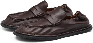Santimon Mens Slip-On Penny Loafers Dress Shoes  Soft Genuine Leather Moc Toe Mocasines with Non-Slip Sole, Comfortable Business Casual Mules & Clogs for Daily Wear and Travel