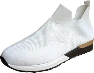 Shoes For Women Trendy Sneakers Walking Shoes Comfort Light Weight Mesh Casual Athletic Gym Tennis Running Slip On Sneakers