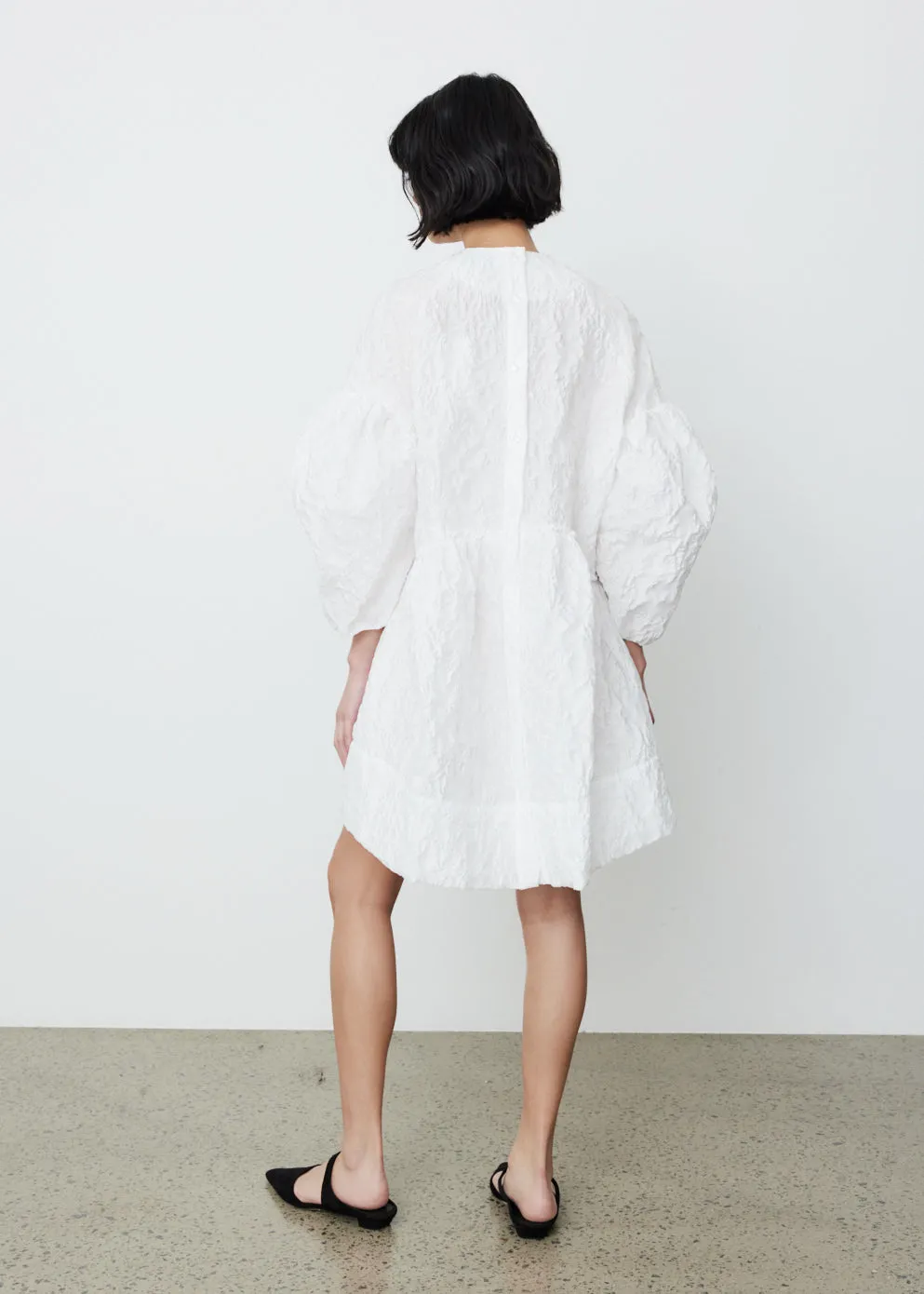 Short Signature Sleeve Smock Dress