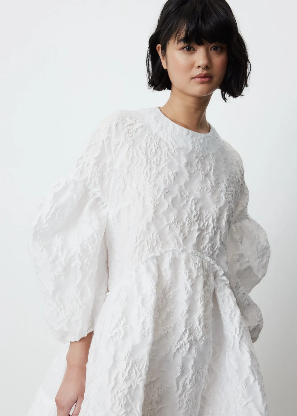 Short Signature Sleeve Smock Dress
