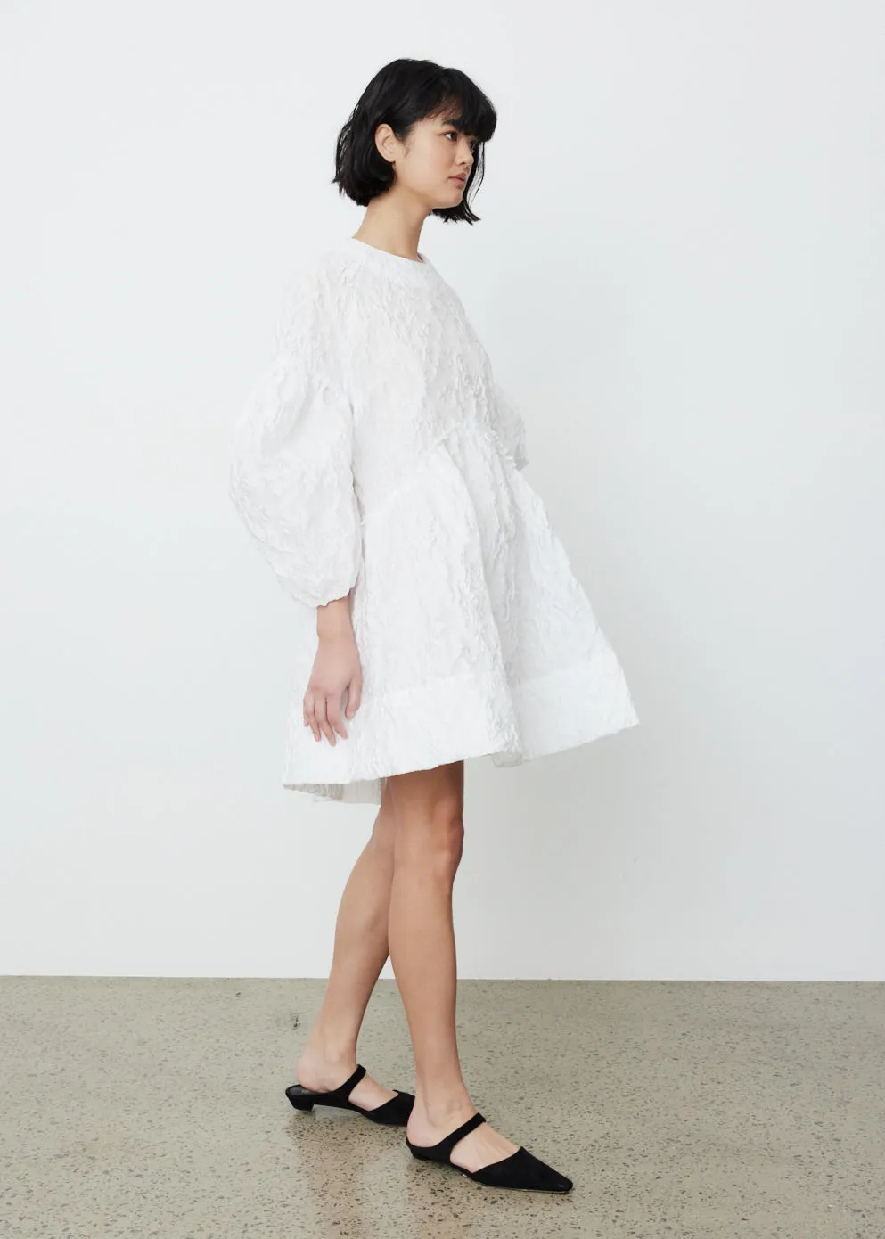 Short Signature Sleeve Smock Dress