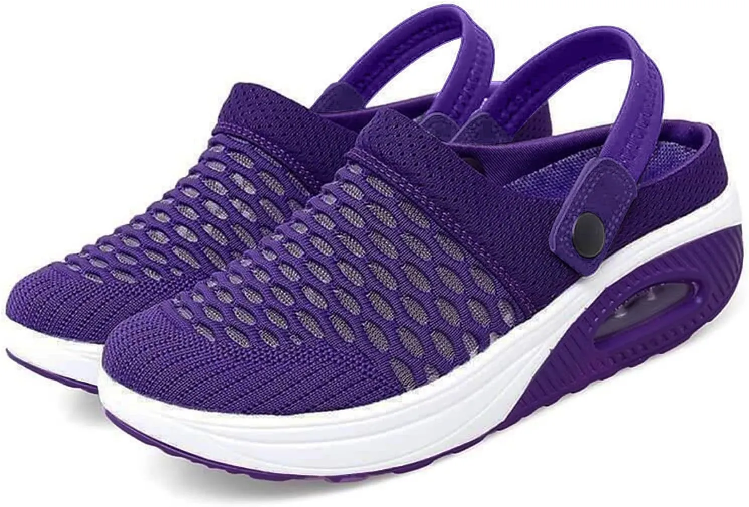 Slip On Mules & Clogs for Womens Light Open Back Shoes Breathable Mesh Walking Mules Mesh Air Cushion Orthopedic Diabetic Shoes Breathable Slippers Closed Toe Slides