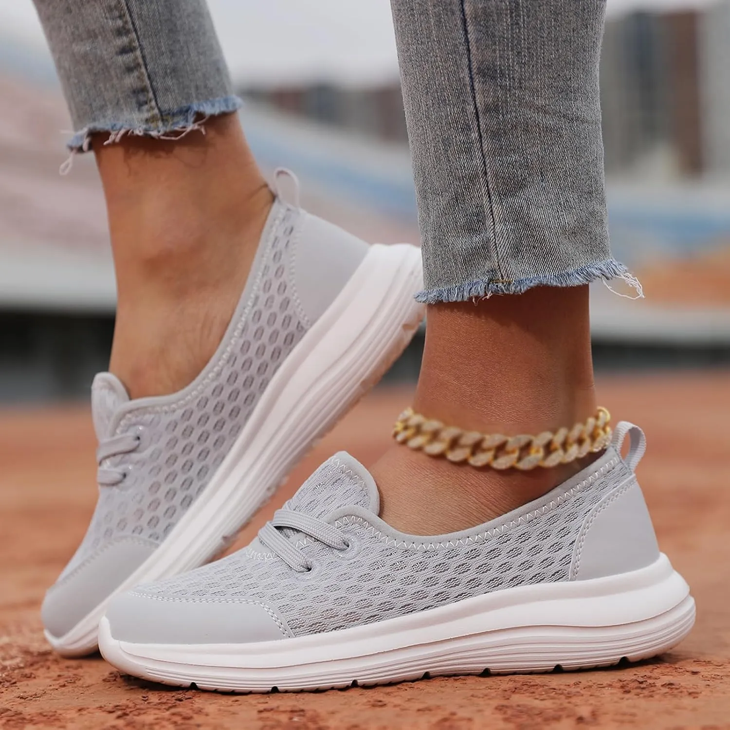 Slip On Orthopedic Sneakers for Women Soft Sole Mesh Comfort Arch Support Shoes Lightweight Wide Width Non Slip Shoes Woven Low Top Walking Shoe Summer Casual Sneaker