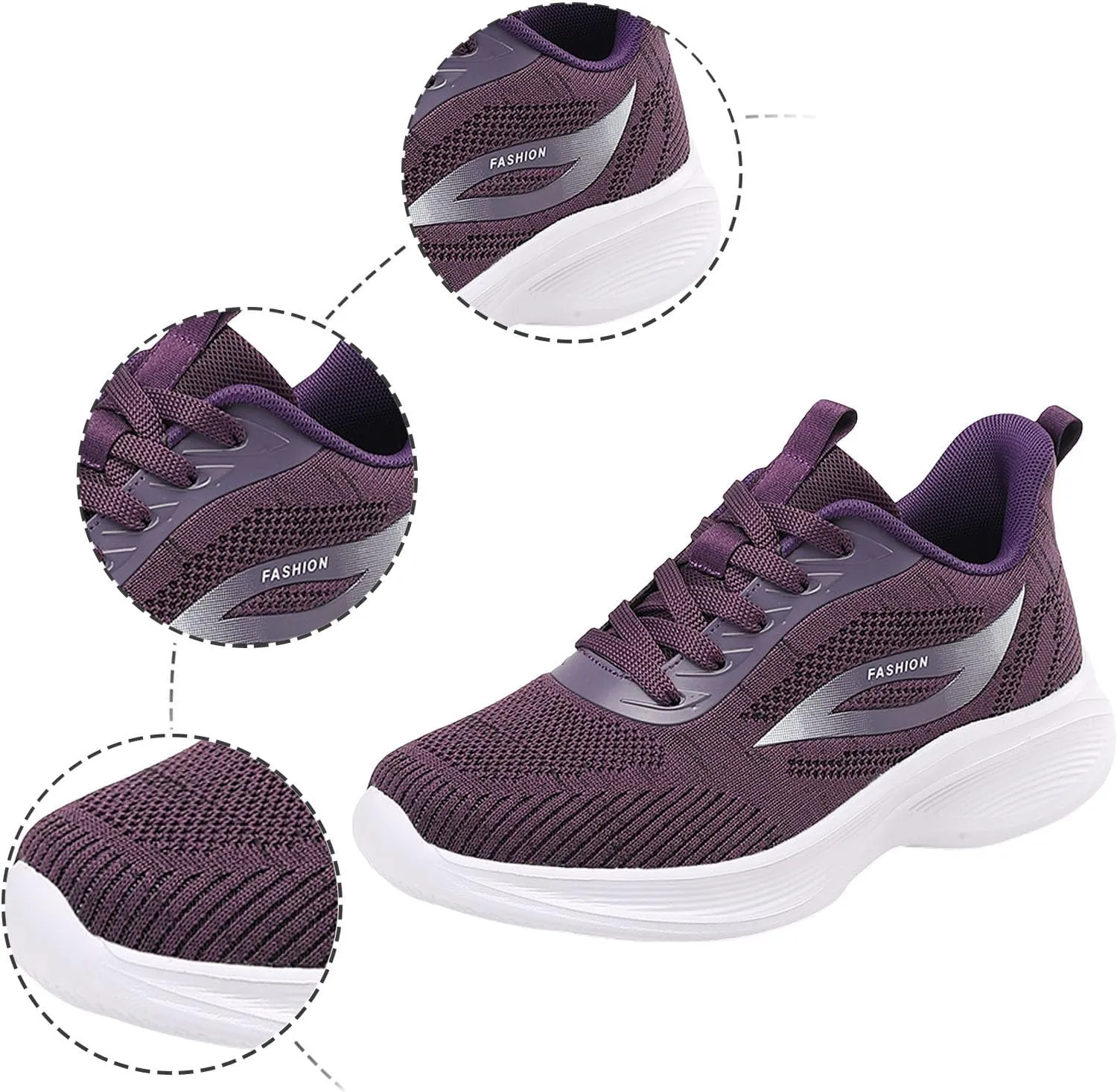 Slip on Walking Shoes for Women Comfy Knitted Non Slip Comfortable Running Shoes Breathable Mesh Sports Workout Tennis Shoes Ladies 2024 Fashion Sneakers
