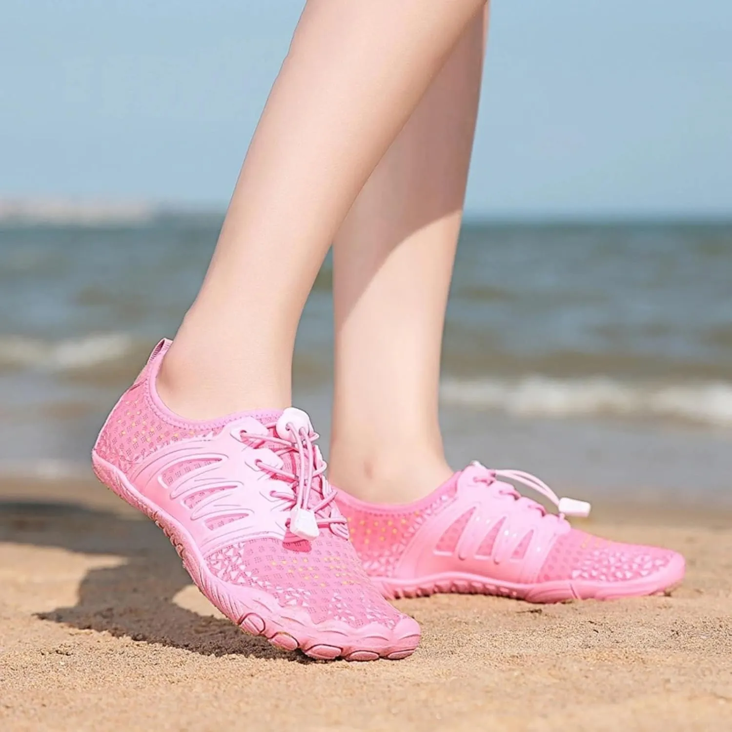 Slip on Walking Shoes Women Comfy Knitted Non Slip Comfortable Running Shoes Breathable Gym Workout Shoes Fashion Lace Up Sneakers