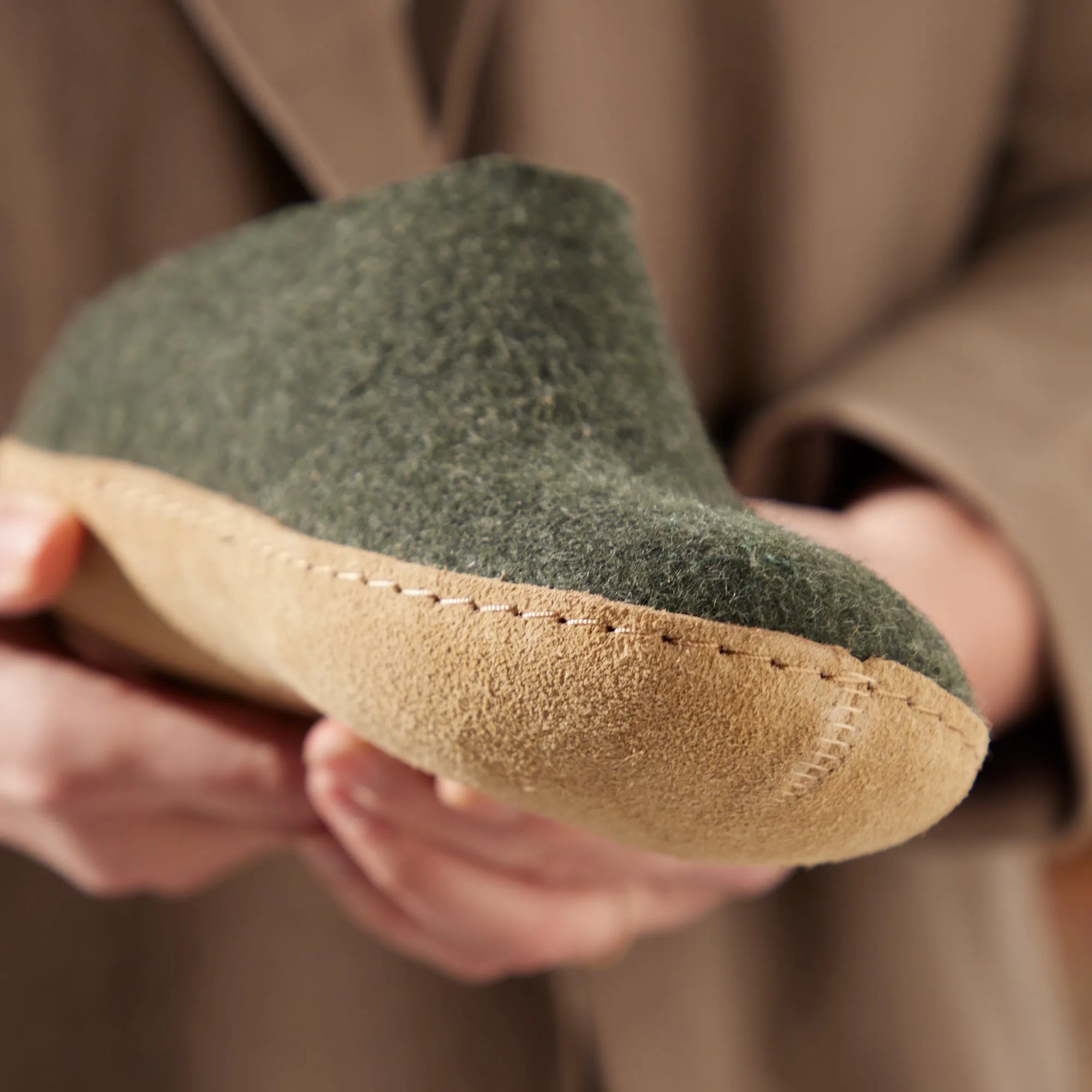 Slip-on with leather sole - Forest
