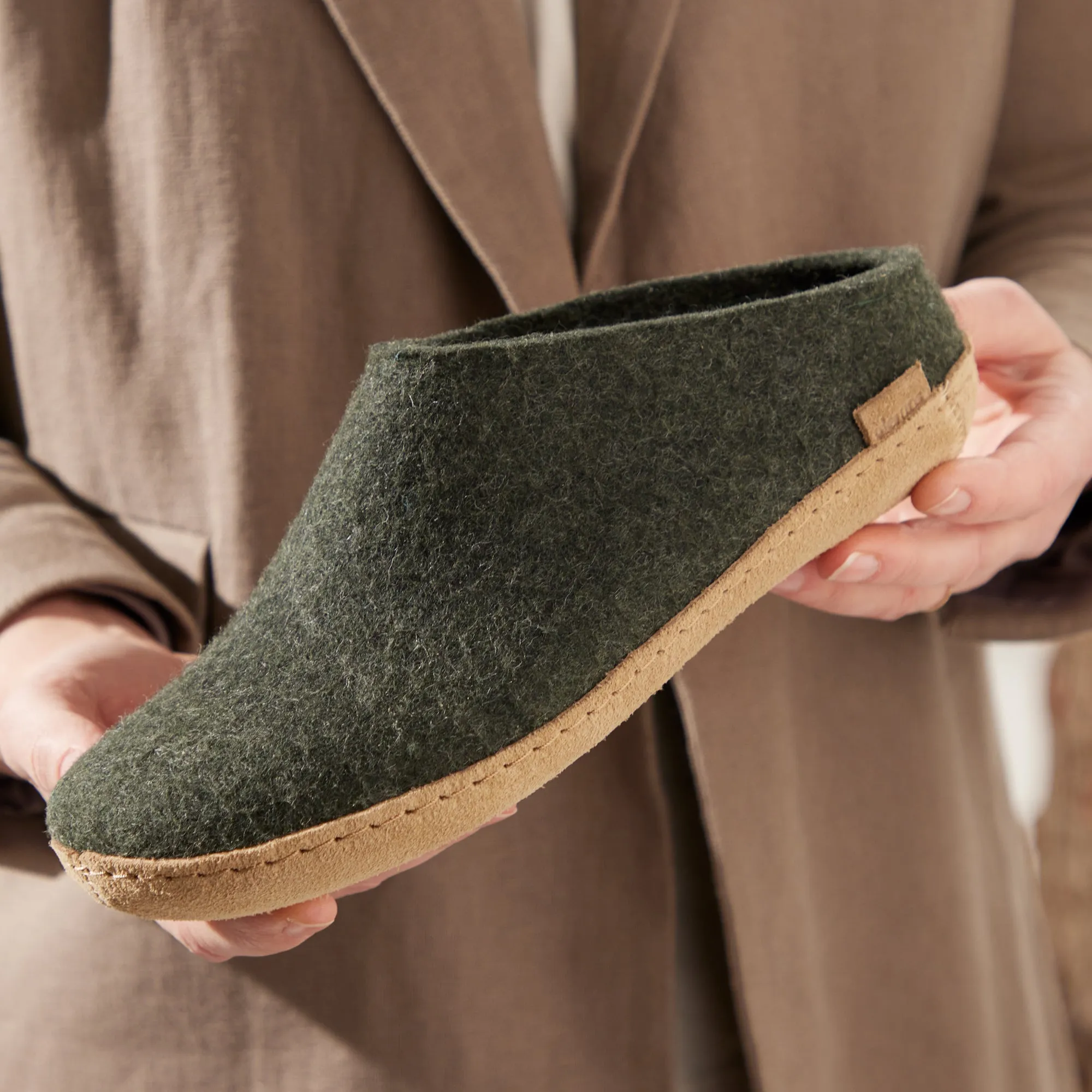 Slip-on with leather sole - Forest
