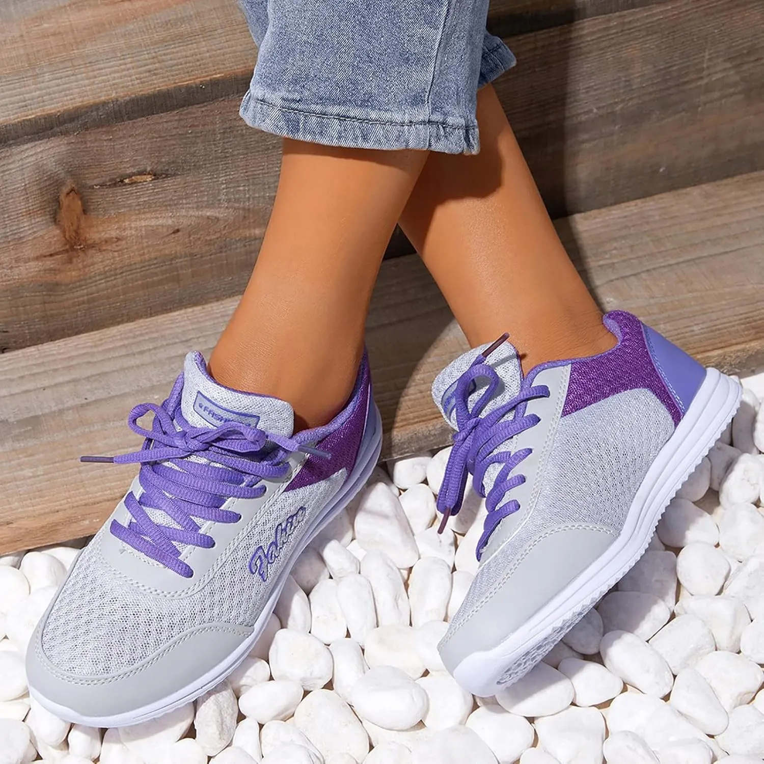 Sneakers for Women Casual Mesh Breathable Lace Up Walking Slip On Shoes Women Mesh Breathable Men Casual Shoes Women Shoes Sneakers Waterproof Tennis Shoe Trainers Shoe