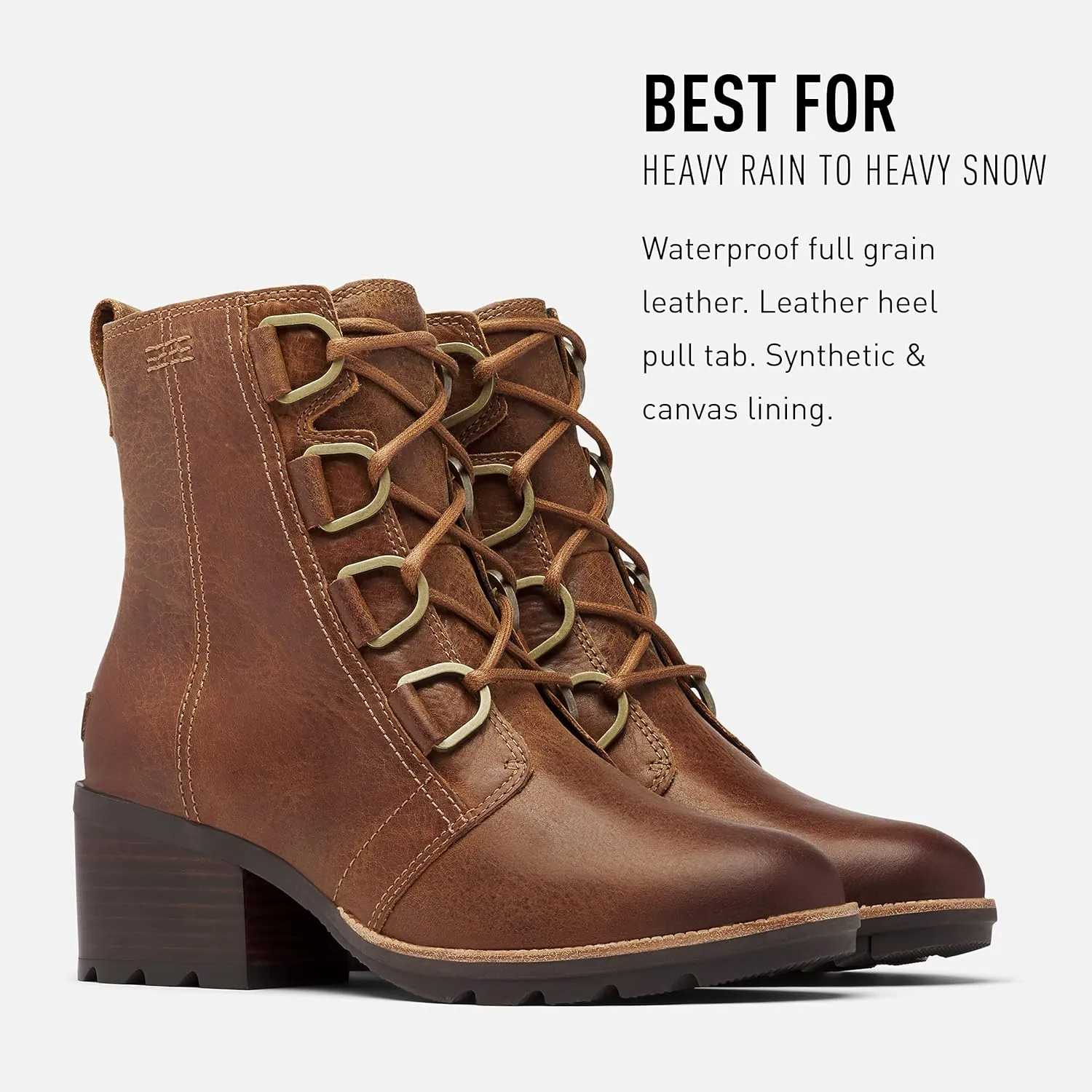 Sorel Women's Cate Lace Bootie  Waterproof Leather Rain Boot