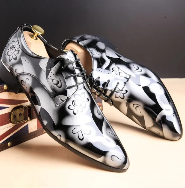 Terence  Groe Herren-Business-Freizeitschuhe aus Glanzleder