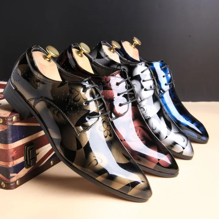 Terence  Groe Herren-Business-Freizeitschuhe aus Glanzleder