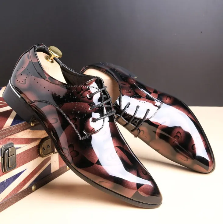 Terence  Groe Herren-Business-Freizeitschuhe aus Glanzleder