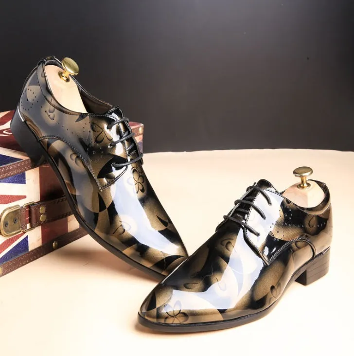 Terence  Groe Herren-Business-Freizeitschuhe aus Glanzleder