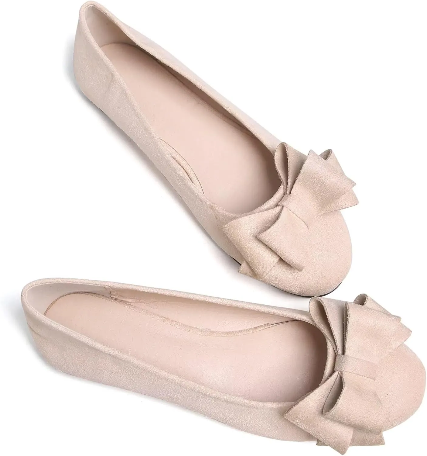TN TANGNEST Women's Comfortable Pointed Toe Bowknot Flats Slip On Loafers Casual Flats