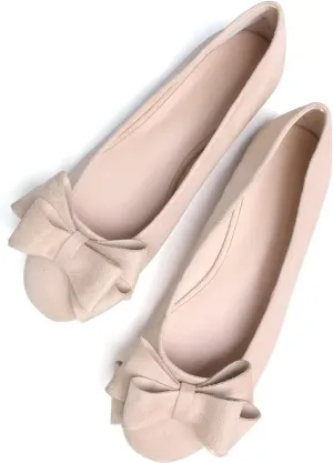 TN TANGNEST Women's Comfortable Pointed Toe Bowknot Flats Slip On Loafers Casual Flats