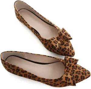 TN TANGNEST Women's Comfortable Pointed Toe Bowknot Flats Slip On Loafers Casual Flats