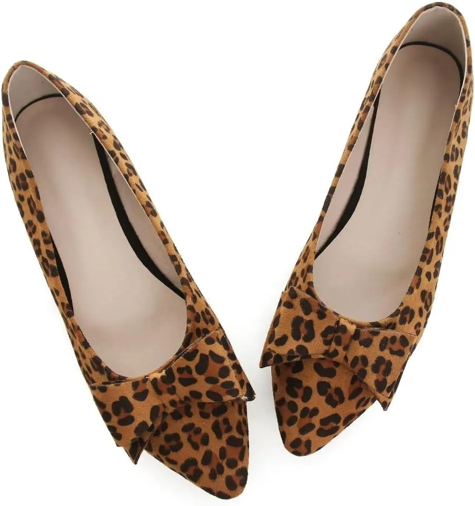 TN TANGNEST Women's Comfortable Pointed Toe Bowknot Flats Slip On Loafers Casual Flats