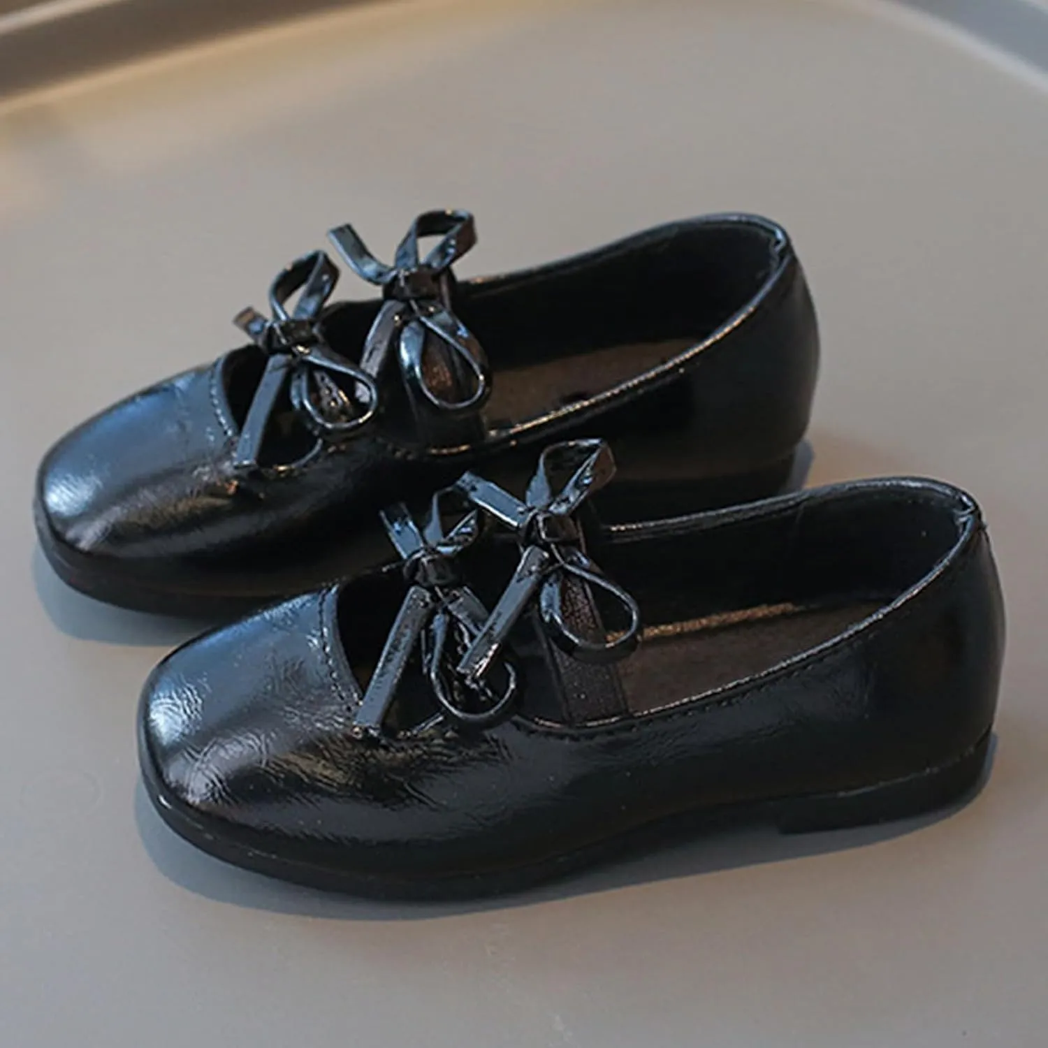 Toddler Little Girls Ballet Flats Shoes Flexible Sole with Non-Slip Bowknot Girl Bridesmaid Party Mary Jane Flat Shoes Sizes 2 Toddler to 10 Big Kid