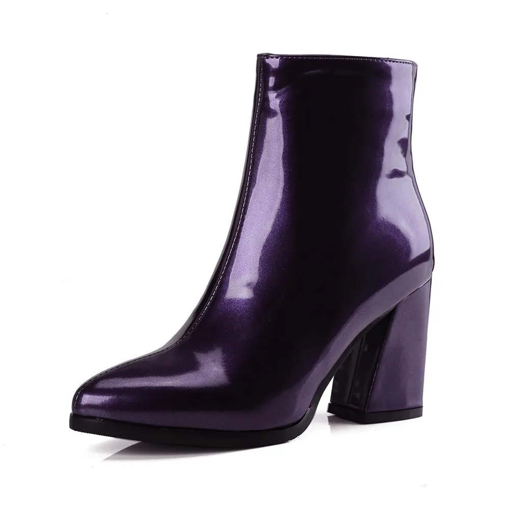 Trendy Pointed Toe Metallic Ankle Boots