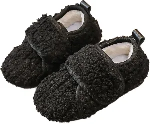 Trendy Toddler Kids Baby Girls Cute Solid olor arm Slippers Winter Boots With Non Slip Bottom Plush Slippers