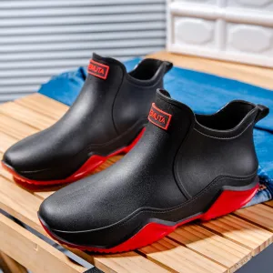 Trendy Waterproof Rain Boots - Non-Slip Outdoor Shoes for Women and Men, Ideal for Kitchen, Garden, Motorcycle, Fishing, and Water Activities