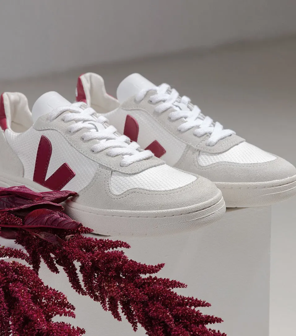 Veja - V-10 B-Mesh White Marsala Shoes