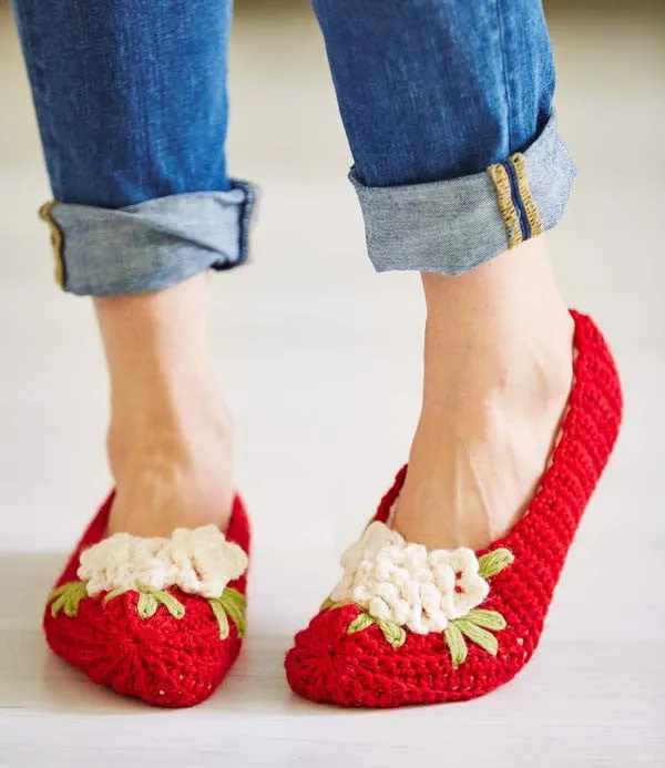 Vintage Floral Slippers Crochet Pattern