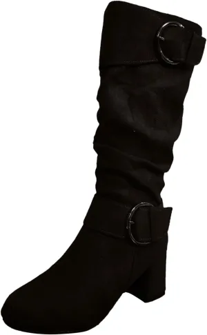 Wide Calf Rain Boots for Women Plus Size Fashion Women Solid Autumn Winter Thick Sole Wedge Boots for Women Wide Calf