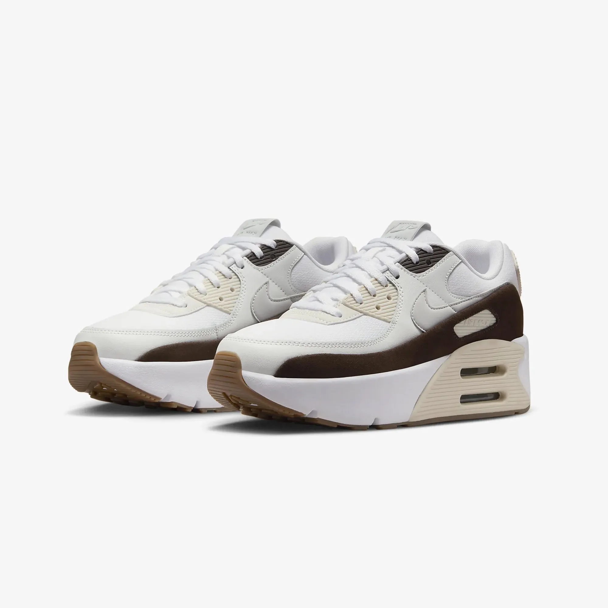 WMN'S AIR MAX 90 LV8 'WHITE/PHOTON DUST-BAROQUE BROWN'