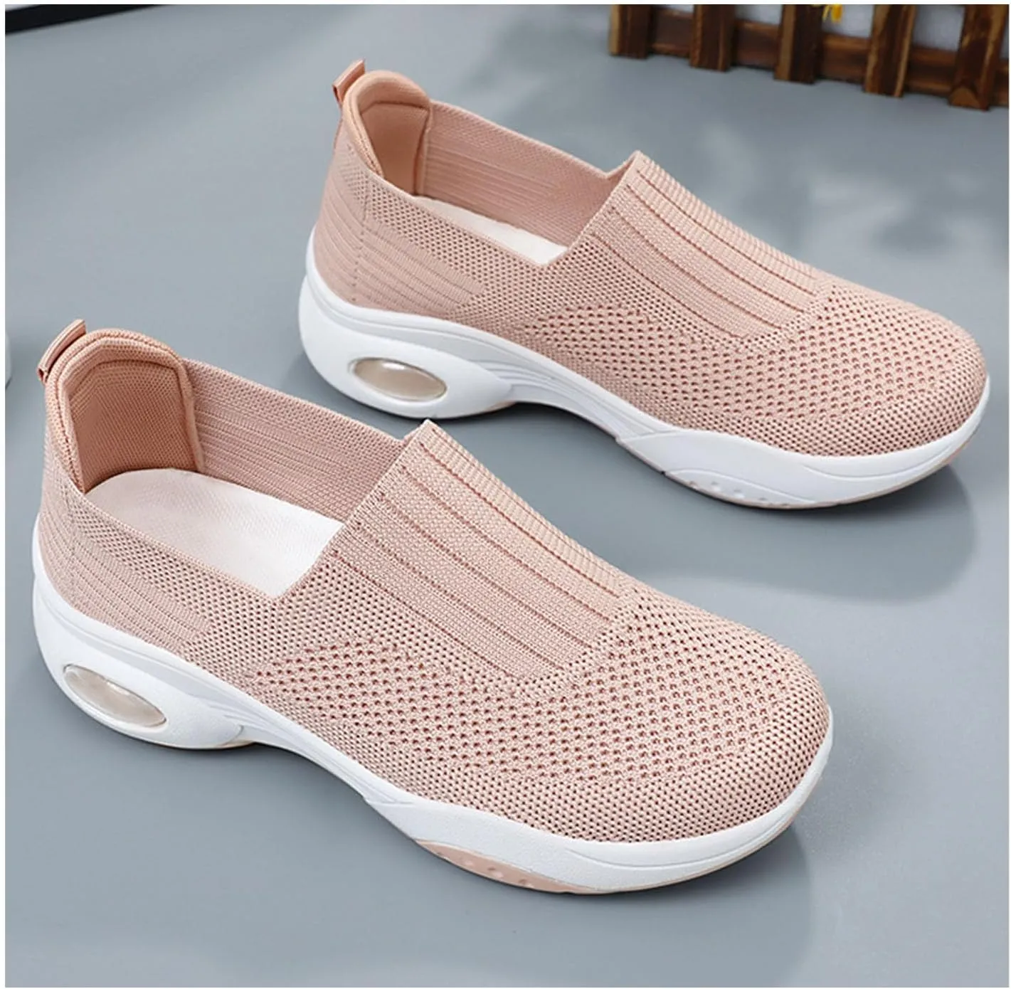 Women Orthopedic Sneakers Slip On Air Cushion Wedge Walking Shoes Arch Support Low Top Shoes Orthopedic Shoes for Women