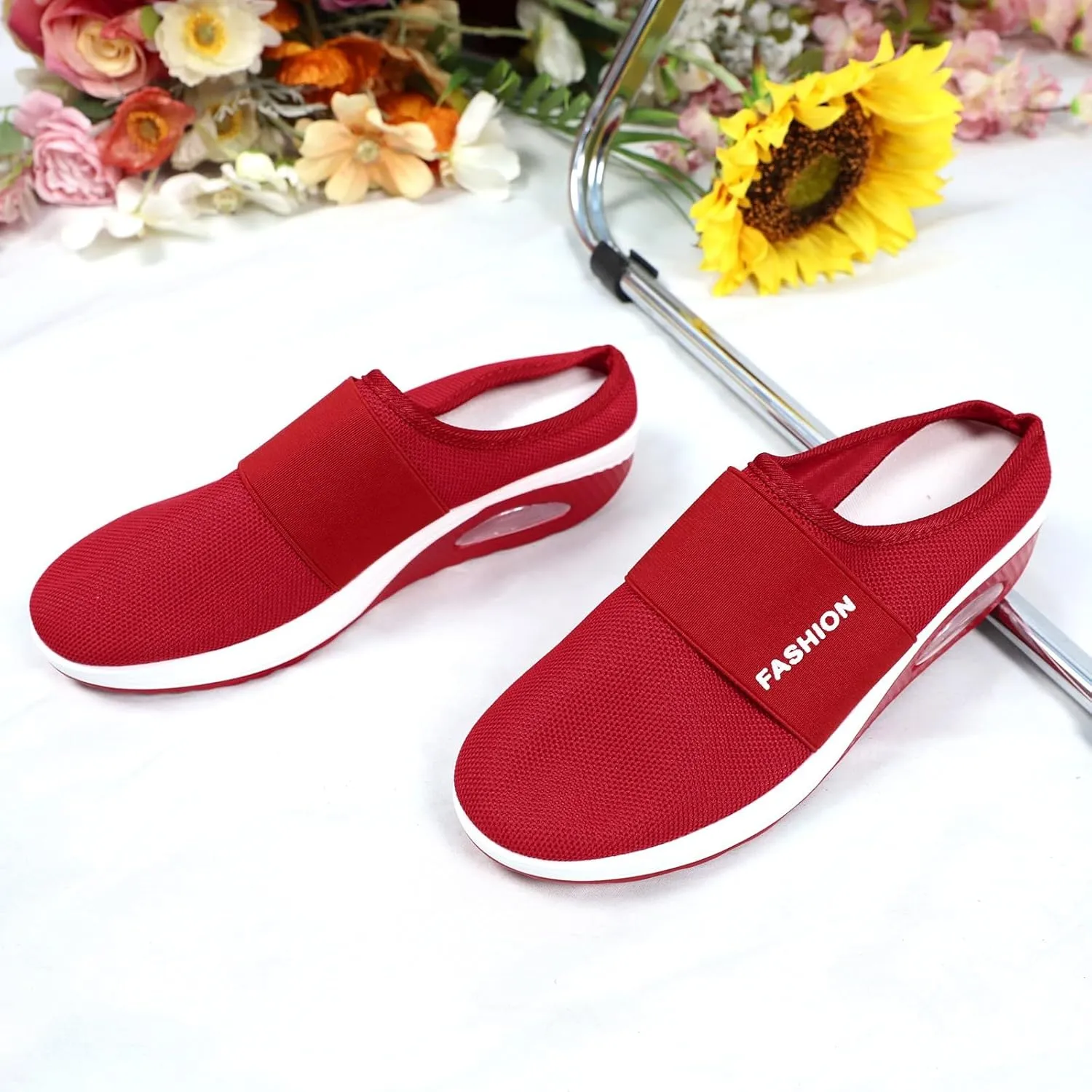Womens Breathable Mesh Walking Mules Sneakers Womens Tennis Shoes Casual Casual Shoes Trendy Women's Fashion Sneakers White Tennis Shoe Loafers Dress Shoe