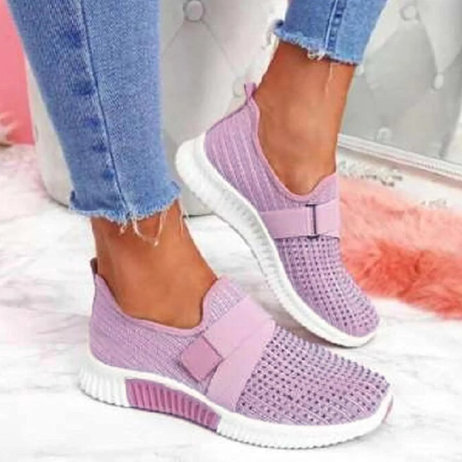 Women's Fashion Sneakers Casual Canvas Low-Top Slip Ons Casual Shoes for Women Trendy Winter Loafers for Women 2024 Wedge Sneakers for Women