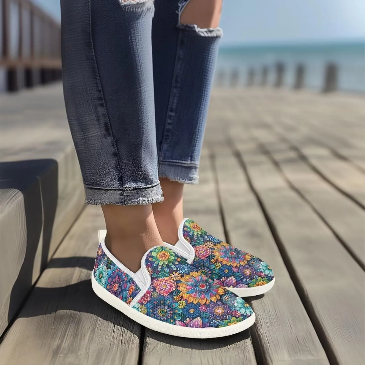 Women's Fashion Sneakers Casual Slip On Tennis Shoes Arch Support Walking Shoes for Women