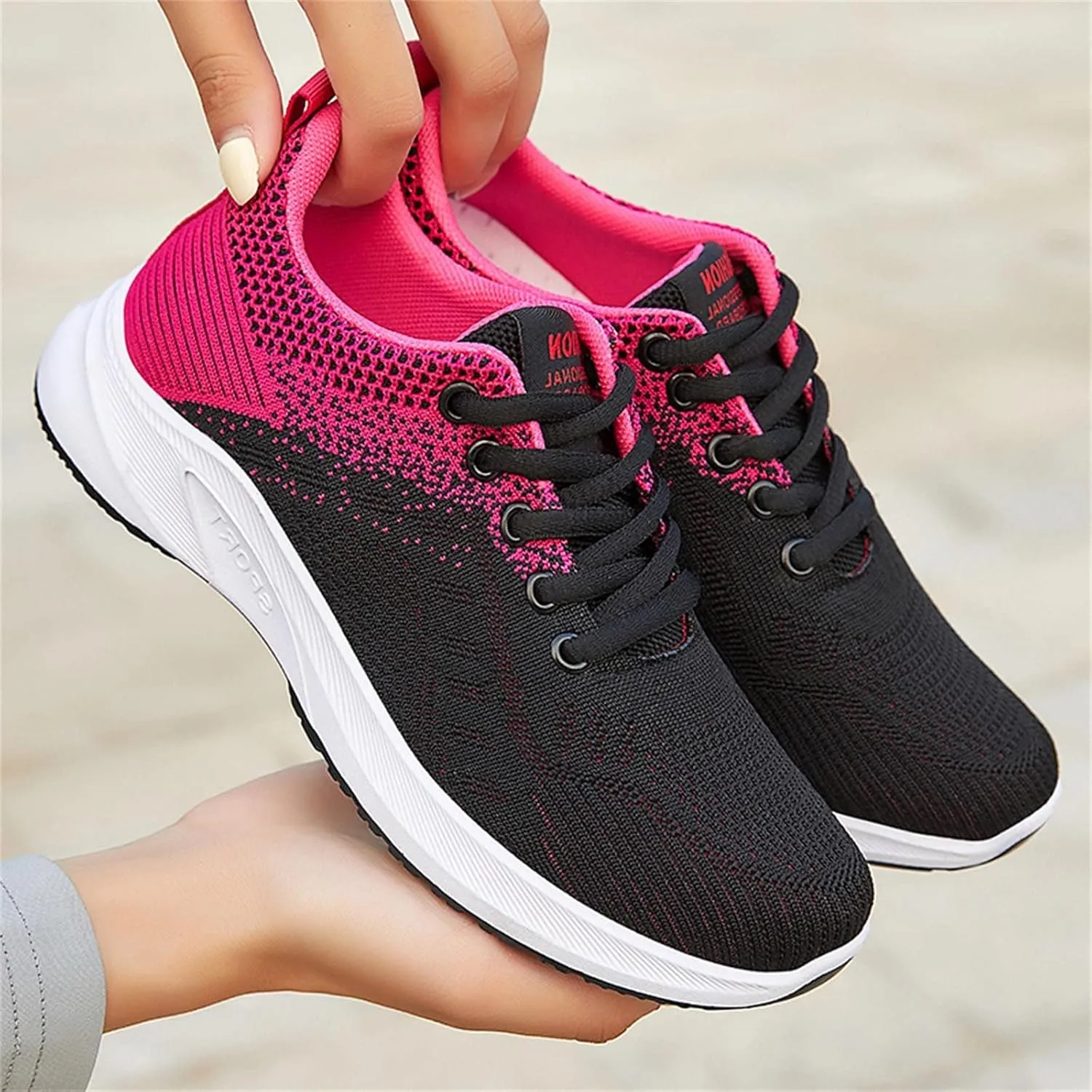 Women's Fashion Sneakers Lace Up Breathable Casual Waking Shoes Comfortable Tennis Shoes for Women Trendy Loafers for Women 2024 Slide On Sneakers for Women