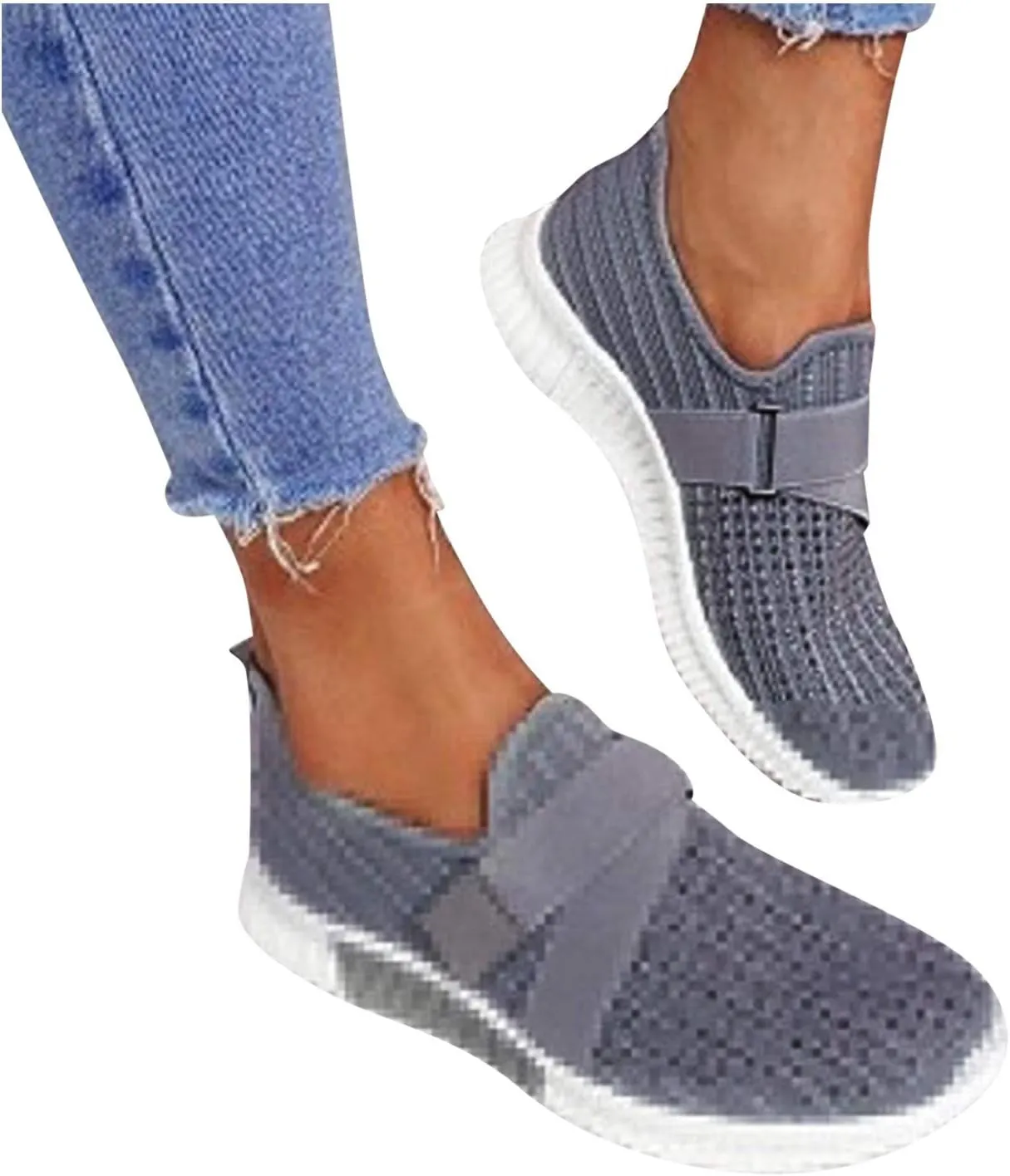 Women's Fashion Sneakers Lace Up Breathable Casual Waking Shoes Comfortable Tennis Shoes for Women Trendy Loafers for Women 2024 Slide On Sneakers for Women