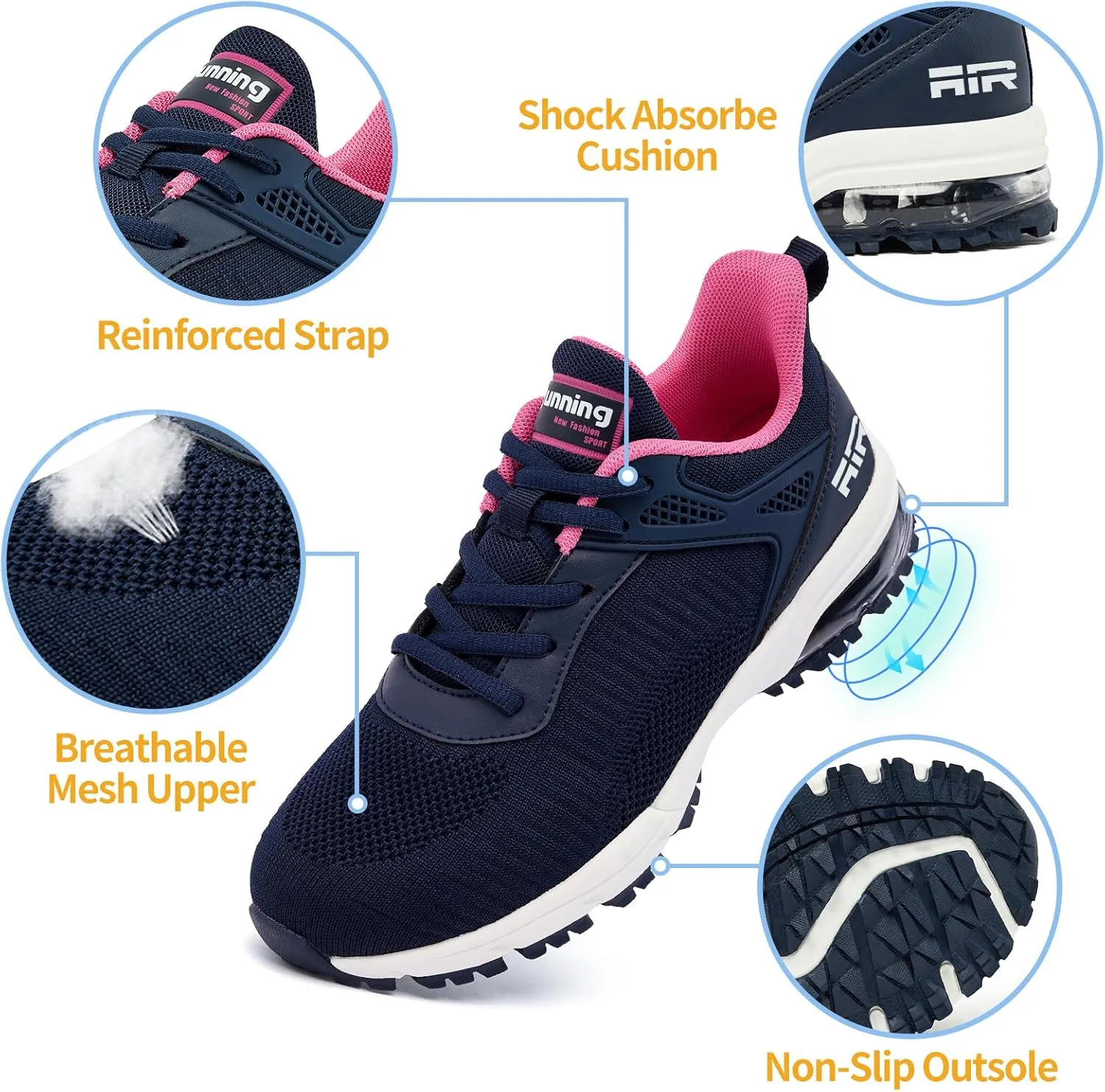 Women's Lightweight Running Shoes - Breathable Athletic Sneakers Comfortable & Stylish Sports Shoes for Gym, Walking, Running