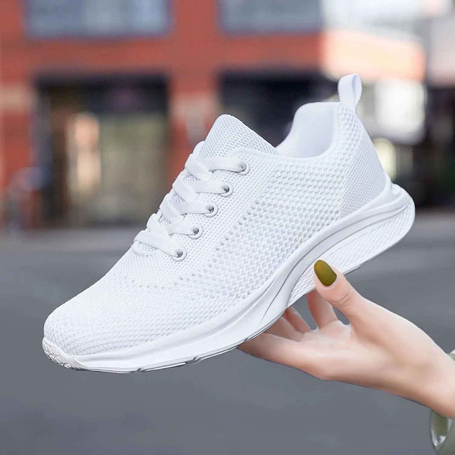 Womens Running Shoes Lightweight Breathable No Slip Mens Casual Shoes Mesh Breathable White Casual Shoes Fashion Sneakers Waterproof Tennis Shoe Cross Trainer Shoe