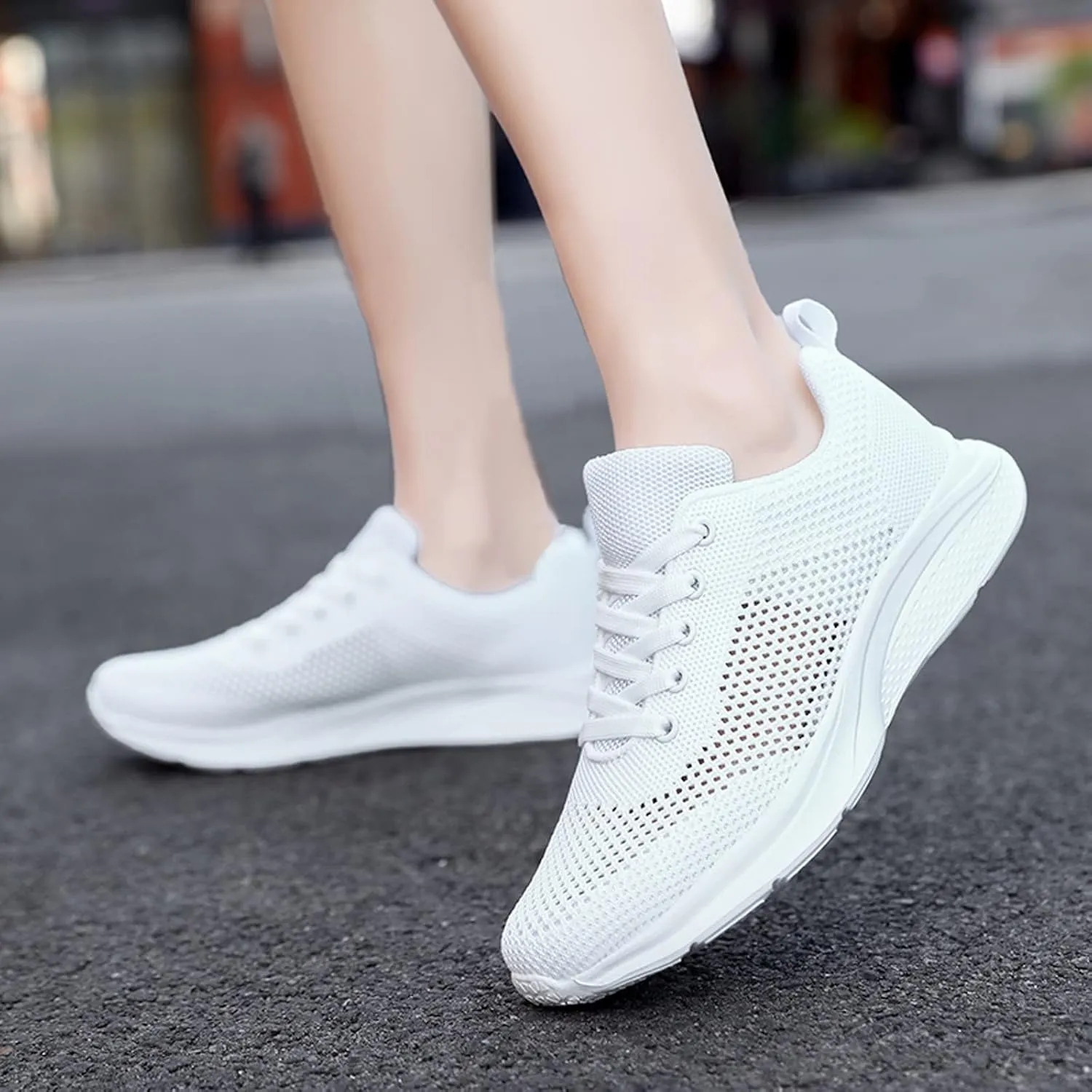 Womens Running Shoes Lightweight Breathable No Slip Mens Casual Shoes Mesh Breathable White Casual Shoes Fashion Sneakers Waterproof Tennis Shoe Cross Trainer Shoe