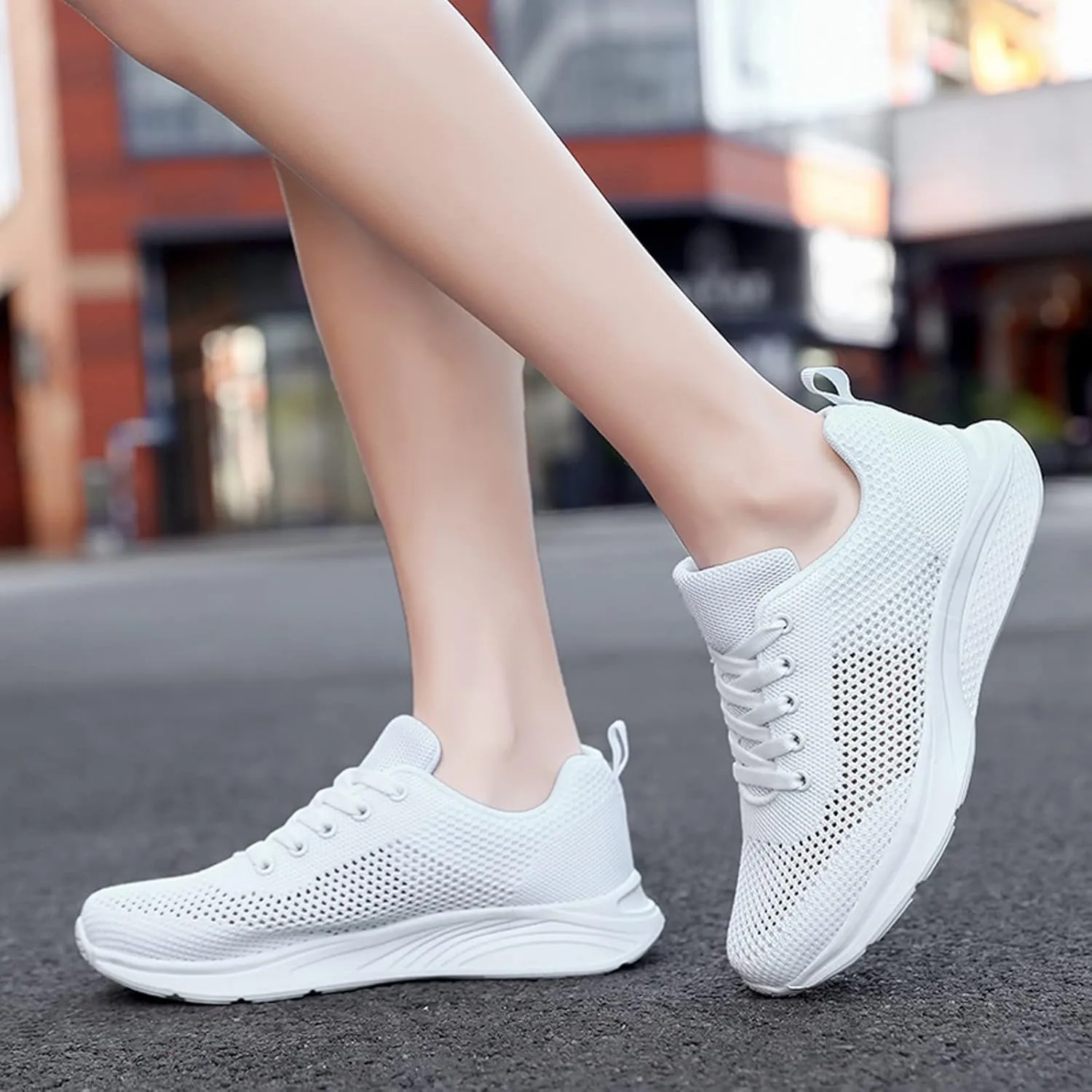 Womens Running Shoes Lightweight Breathable No Slip Mens Casual Shoes Mesh Breathable White Casual Shoes Fashion Sneakers Waterproof Tennis Shoe Cross Trainer Shoe