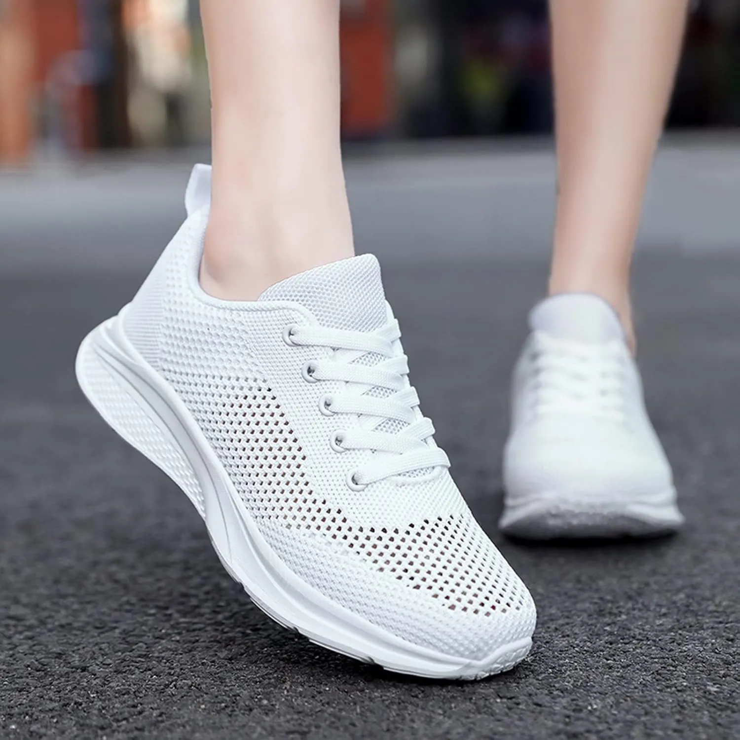 Womens Running Shoes Lightweight Breathable No Slip Mens Casual Shoes Mesh Breathable White Casual Shoes Fashion Sneakers Waterproof Tennis Shoe Cross Trainer Shoe
