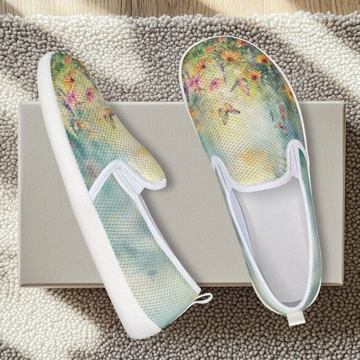 Women's Shoes Flats Casual Walking Shoes Women Slip On Sneakers Ladies Colorful Shoes