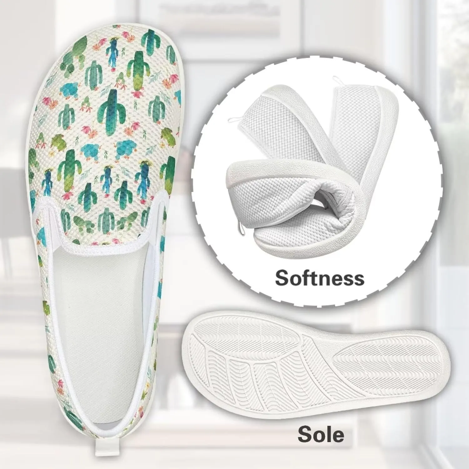 Women's Shoes Flats Casual Walking Tennis Shoes for Women Comfy Mesh Womens Slip On Shoes Casual Wide Ladies Non Slip Shoes