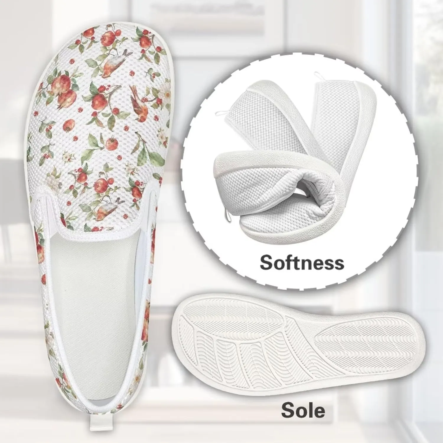 Women's Shoes Flats Casual Walking Tennis Shoes for Women Comfy Mesh Womens Slip On Shoes Casual Wide Ladies Non Slip Shoes