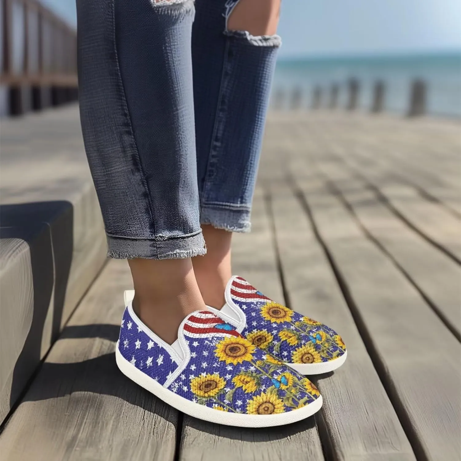 Women's Shoes Flats Casual Walking Tennis Shoes for Women Comfy Mesh Womens Slip On Shoes Casual Wide Ladies Non Slip Shoes