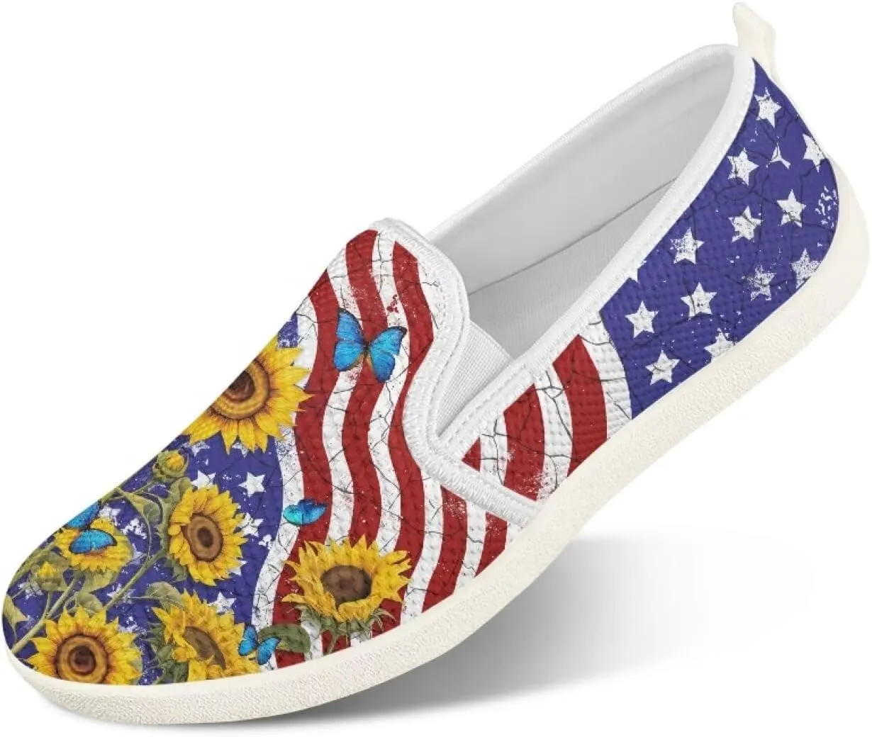 Women's Shoes Flats Casual Walking Tennis Shoes for Women Comfy Mesh Womens Slip On Shoes Casual Wide Ladies Non Slip Shoes