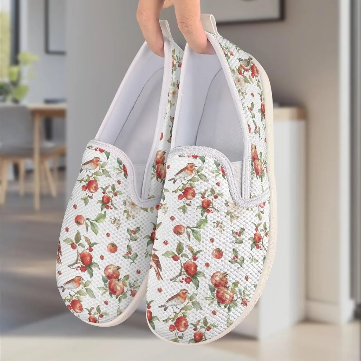 Women's Shoes Flats Casual Walking Tennis Shoes for Women Comfy Mesh Womens Slip On Shoes Casual Wide Ladies Non Slip Shoes