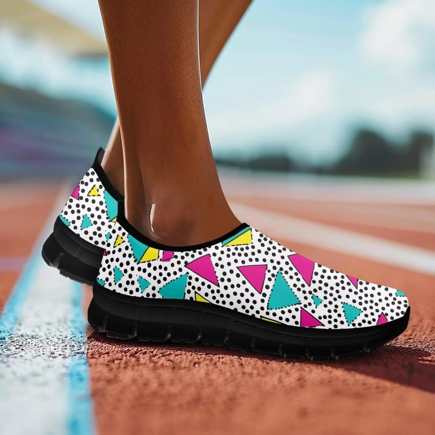 Women's Slip On Walking Shoes Anti Slip Casual Running Stylish Mesh Lightweight Sneakers