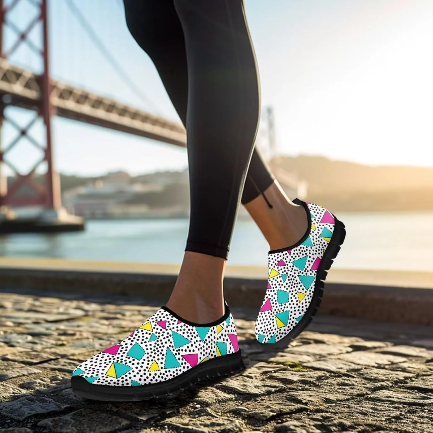 Women's Slip On Walking Shoes Anti Slip Casual Running Stylish Mesh Lightweight Sneakers