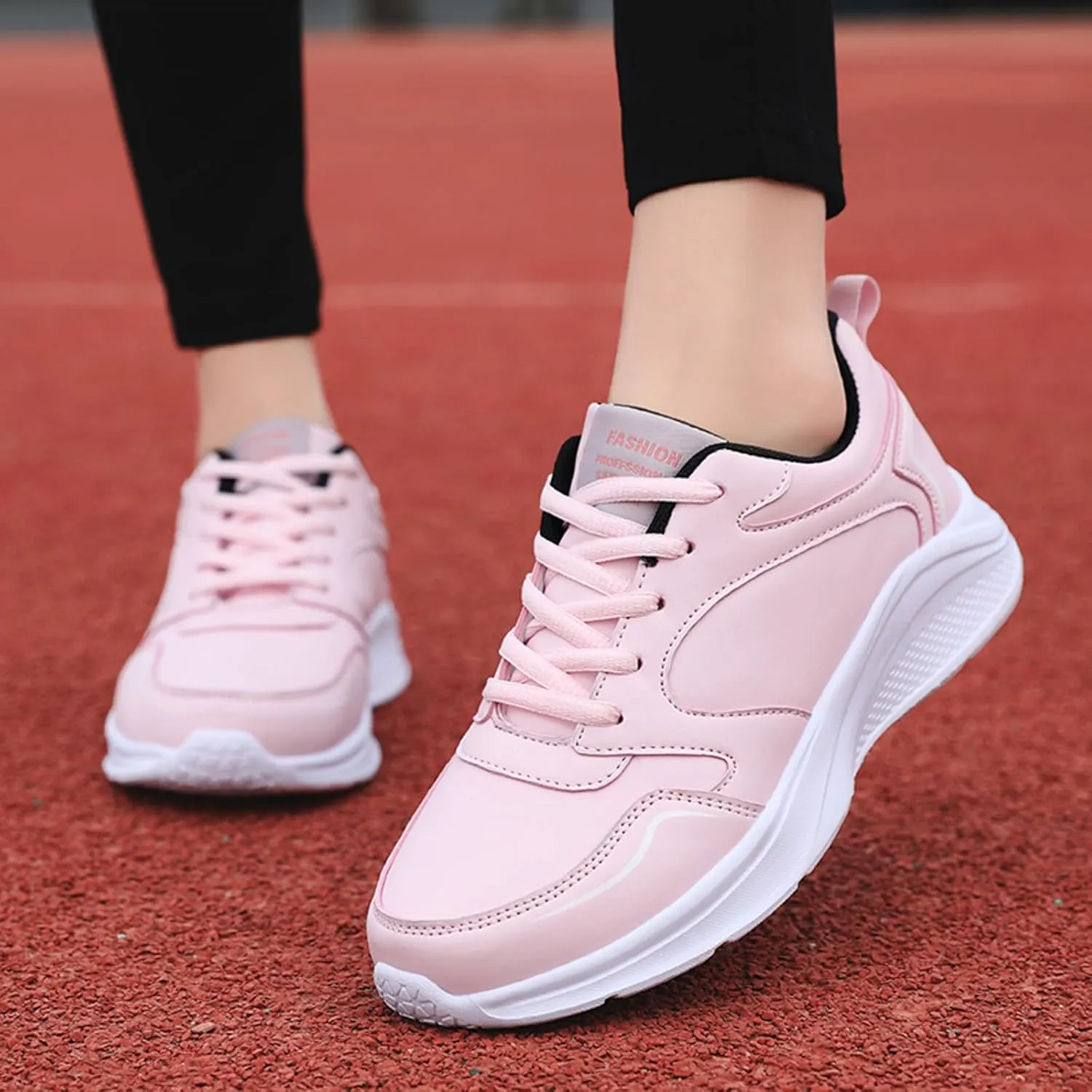 Women's Slip on Walking Shoes Comfy PU Leather Non Slip Arch Support Running Shoes Breathable Mesh Sports Workout Tennis Shoes Lightweight Fashion Sneakers